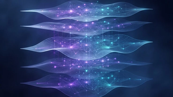 Five interconnected technology layers representing the architecture of an enterprise brain.