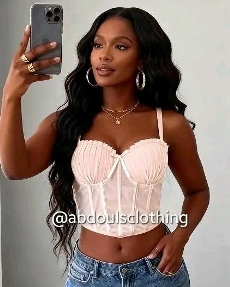 Boned Corset Top - Baby Pink