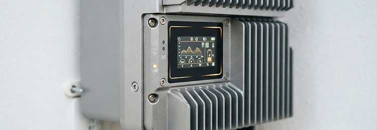 Macro detail of a hybrid solar inverter