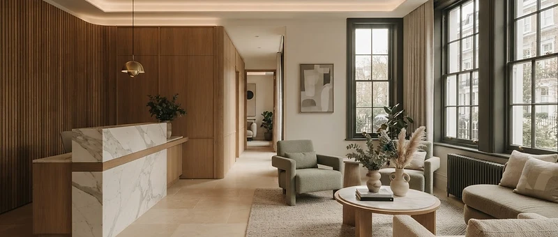 The calm interior of Rodney Street Dental