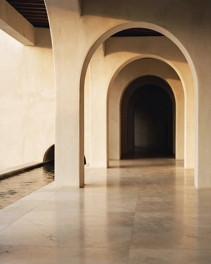 Architectural space representing structure and connection