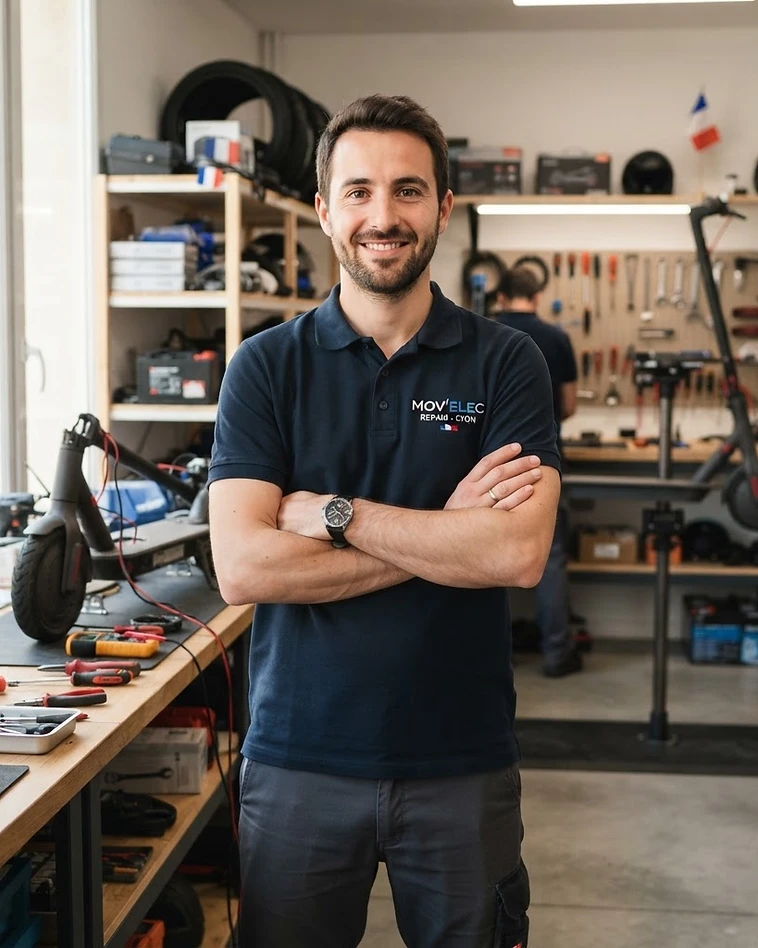 Julien Lemaire, fondateur d'Atelier Trottinette, technicien spécialiste de la trottinette électrique à Bordeaux