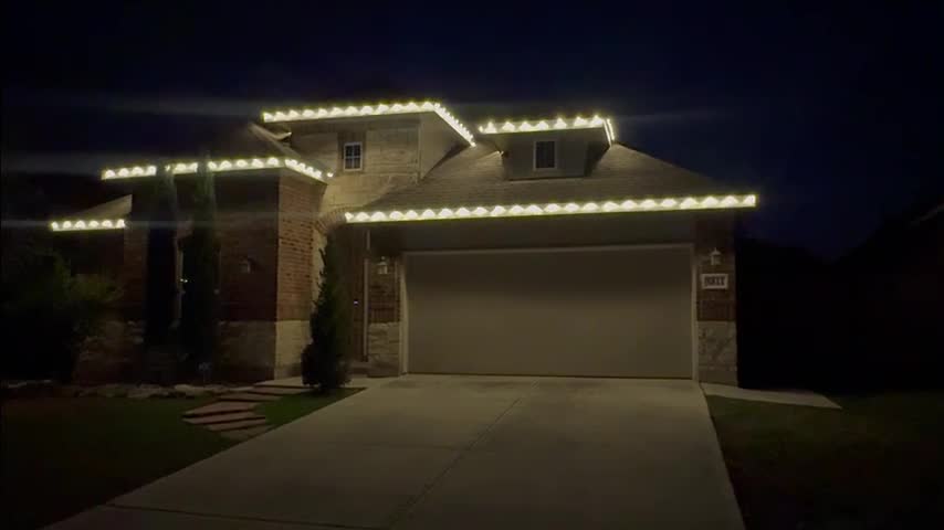 Warm White Roofline Video, classic warm white holiday lighting installation by Brilliance Lighting