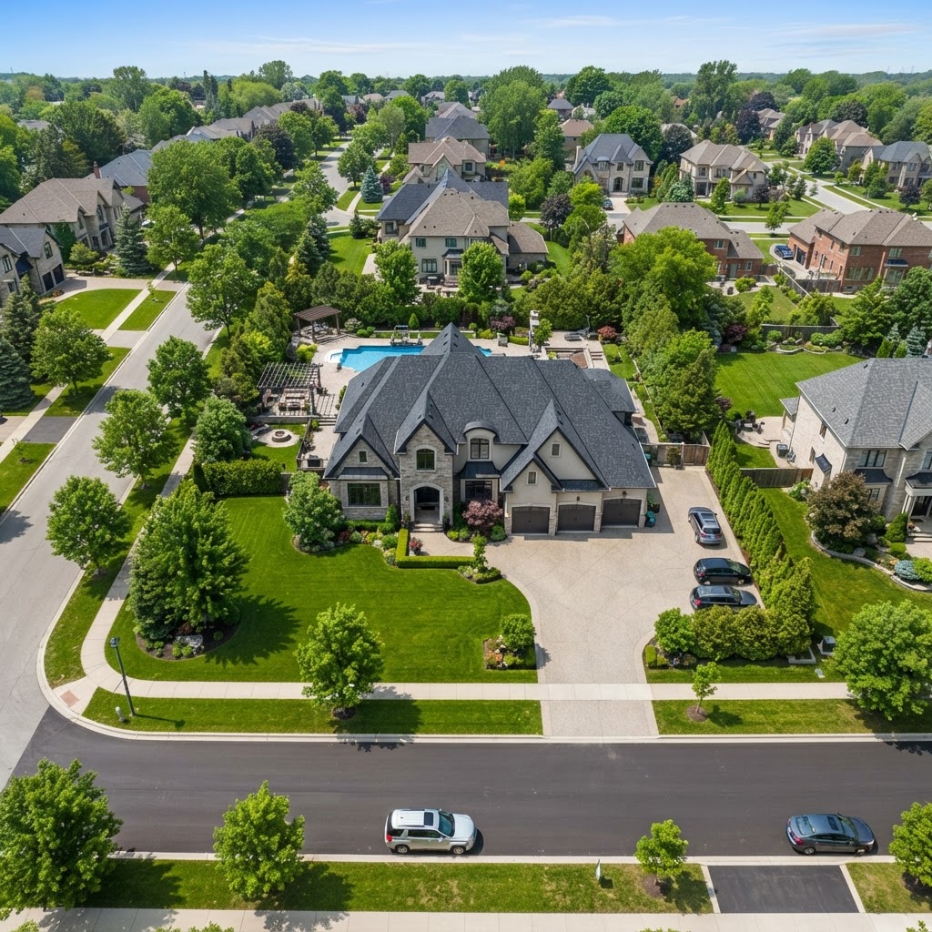 Aerial Listing — Suburban Property