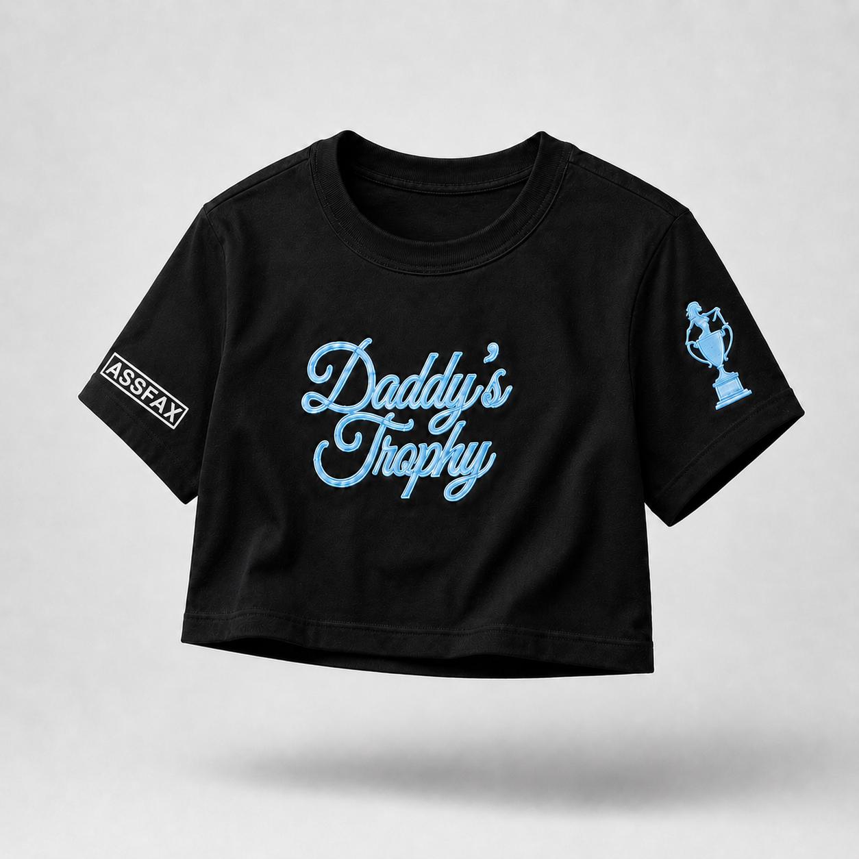 Daddy's Trophy Crop Top — Black