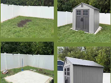 Shed installation with paver pad by TAZPRO Handyman LLC