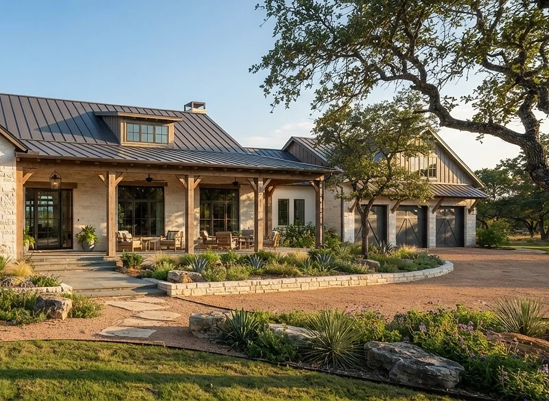 Modern Texas Hill Country home exterior