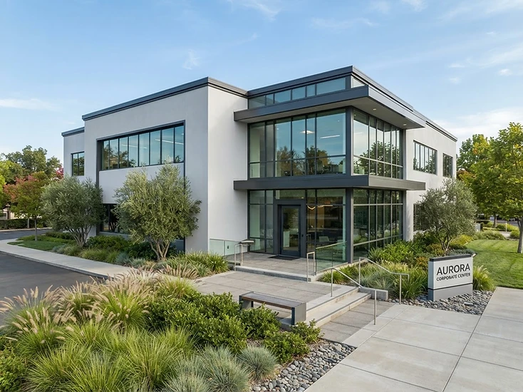 Modern commercial building with a clean exterior paint finish