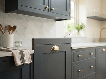 Dark kitchen cabinets with a smooth professional finish