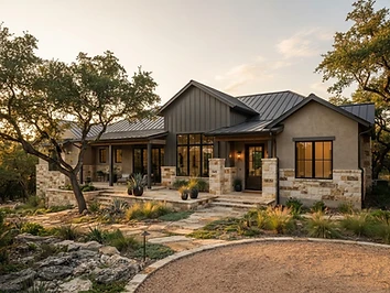Modern home with freshly painted stucco, siding and exterior trim