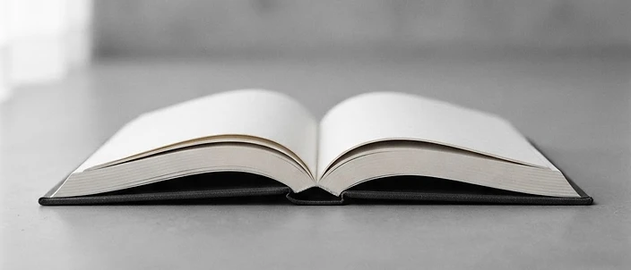 An open book in soft light
