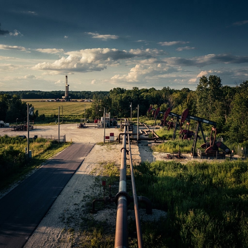 Abstract editorial illustration for: Whitmer attorneys dispute Enbridge argument that Michigan lacks authority to revoke Line 5 easement