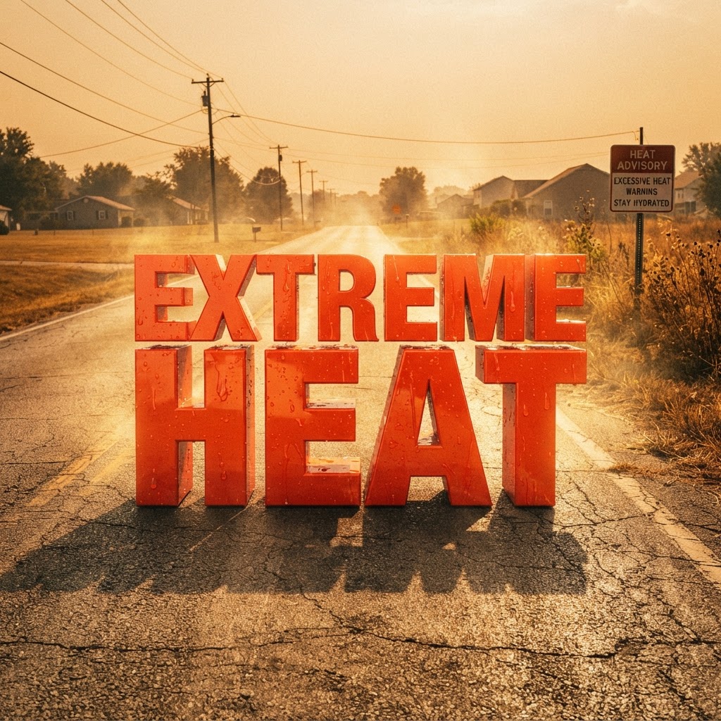 Weather title card: Louisville, KY Weather: Labor Day Weekend Cool-Down Following Extreme Heat