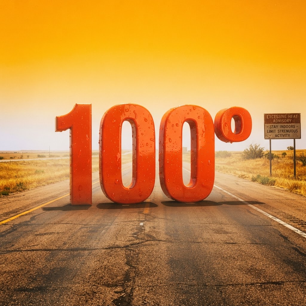 Weather title card: Wichita, KS Weather: Relentless 100° Heat Endures for Labor Day Sept. 7