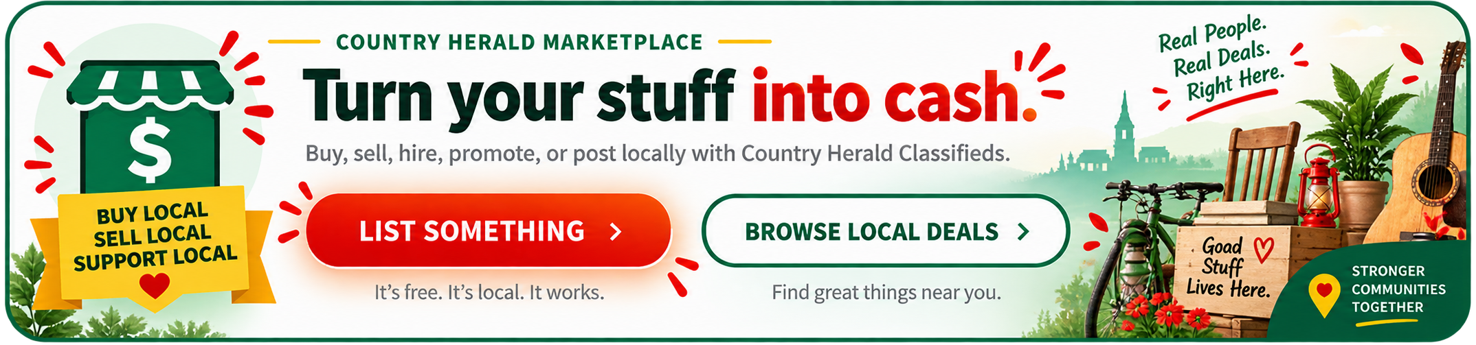 Country Herald Marketplace — Turn your stuff into cash. List something today.