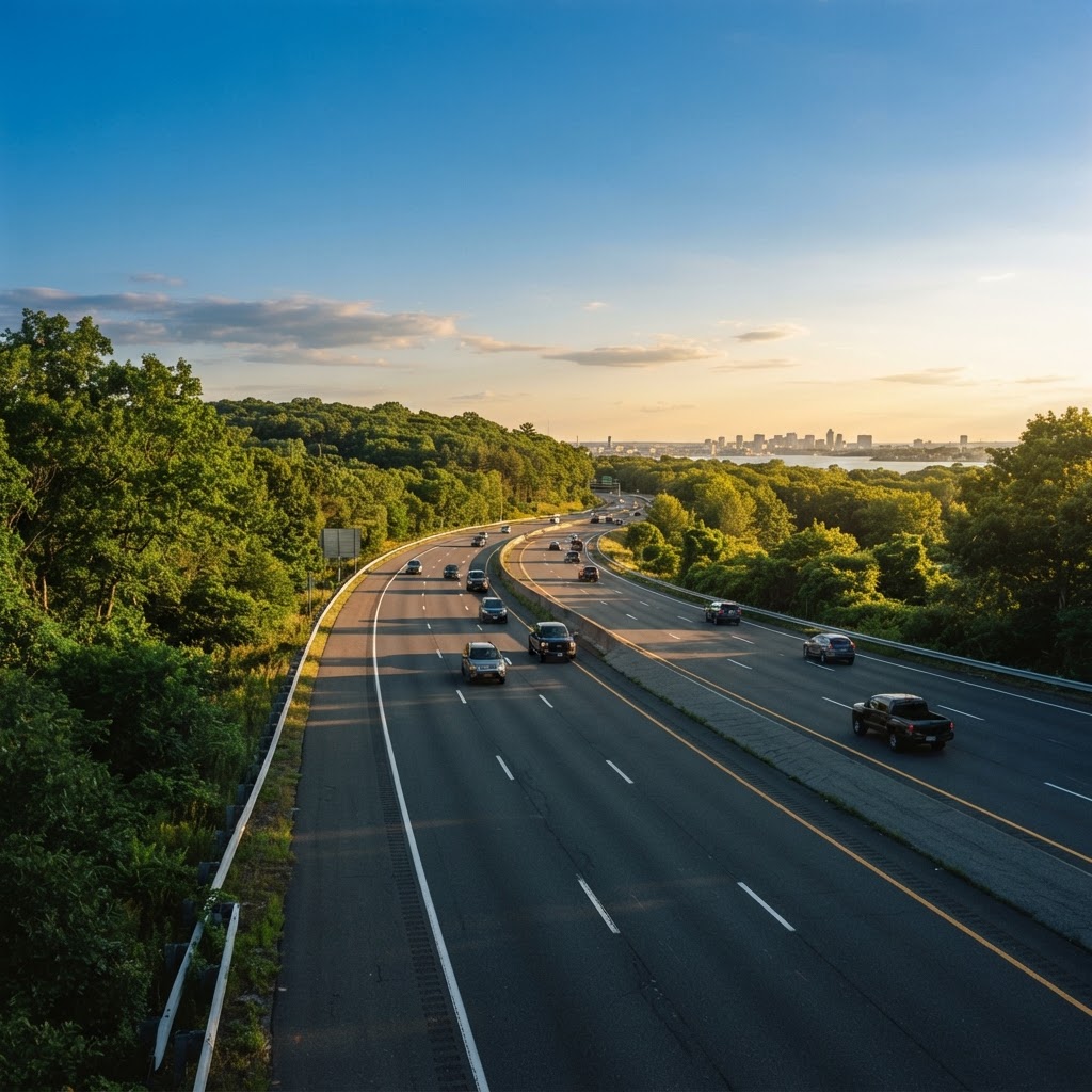 Weather title card: Massachusetts Weather: Weekend Cool-Down and I-95 Travel Alert in Boston