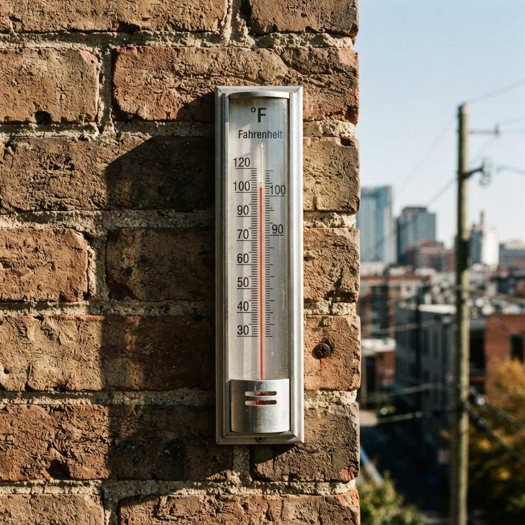 Abstract editorial illustration for: Nashville, TN Weather: Intense 95-degree heat persists through Wednesday