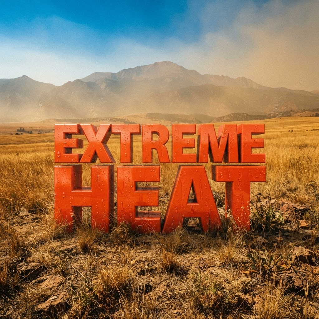 Weather title card: Colorado Springs, CO Weather: Consistent Summer Heat Through Labor Day Sept. 7
