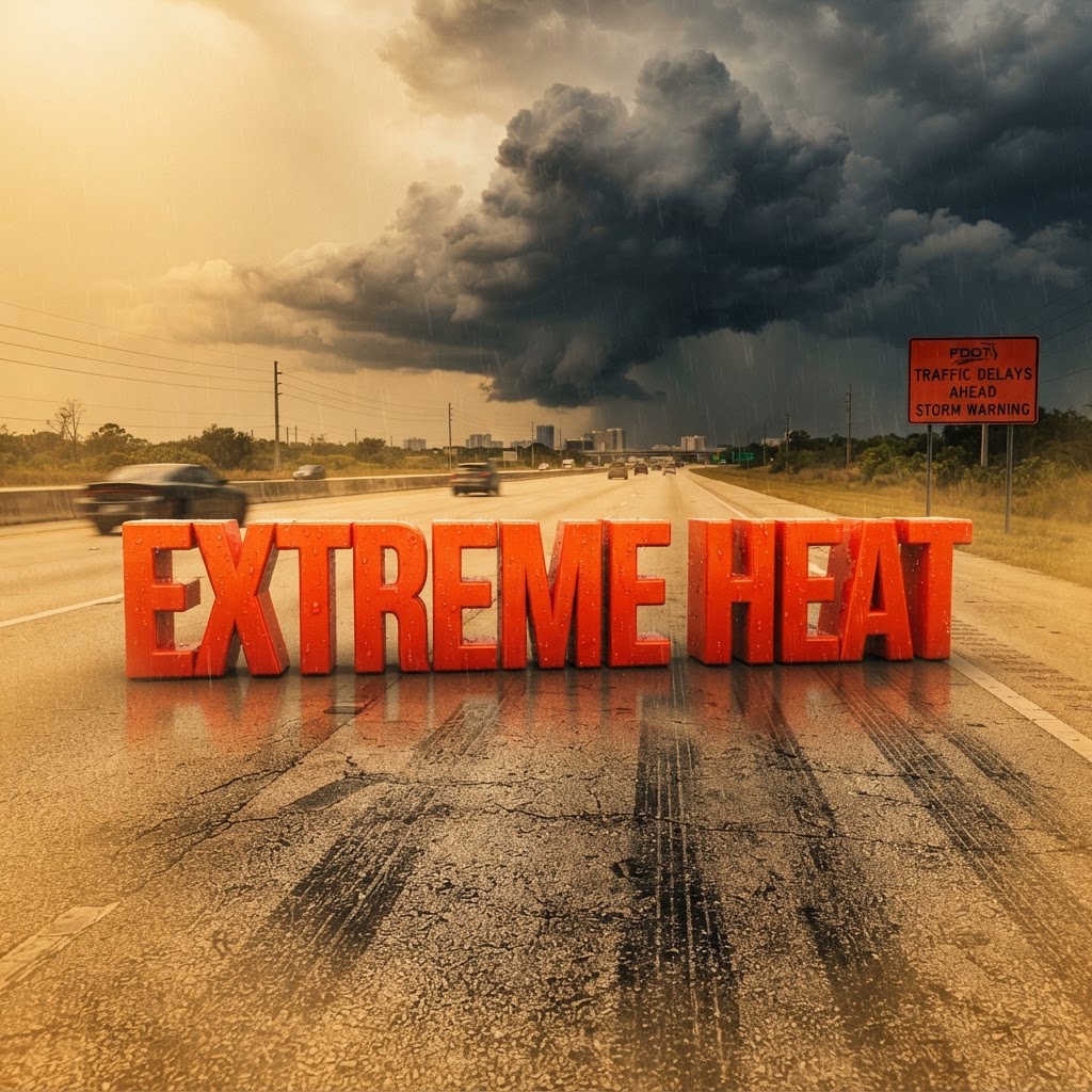 Weather title card: Florida Weather: 91-Degree Heat Hits Labor Day Weekend Travel in Tampa