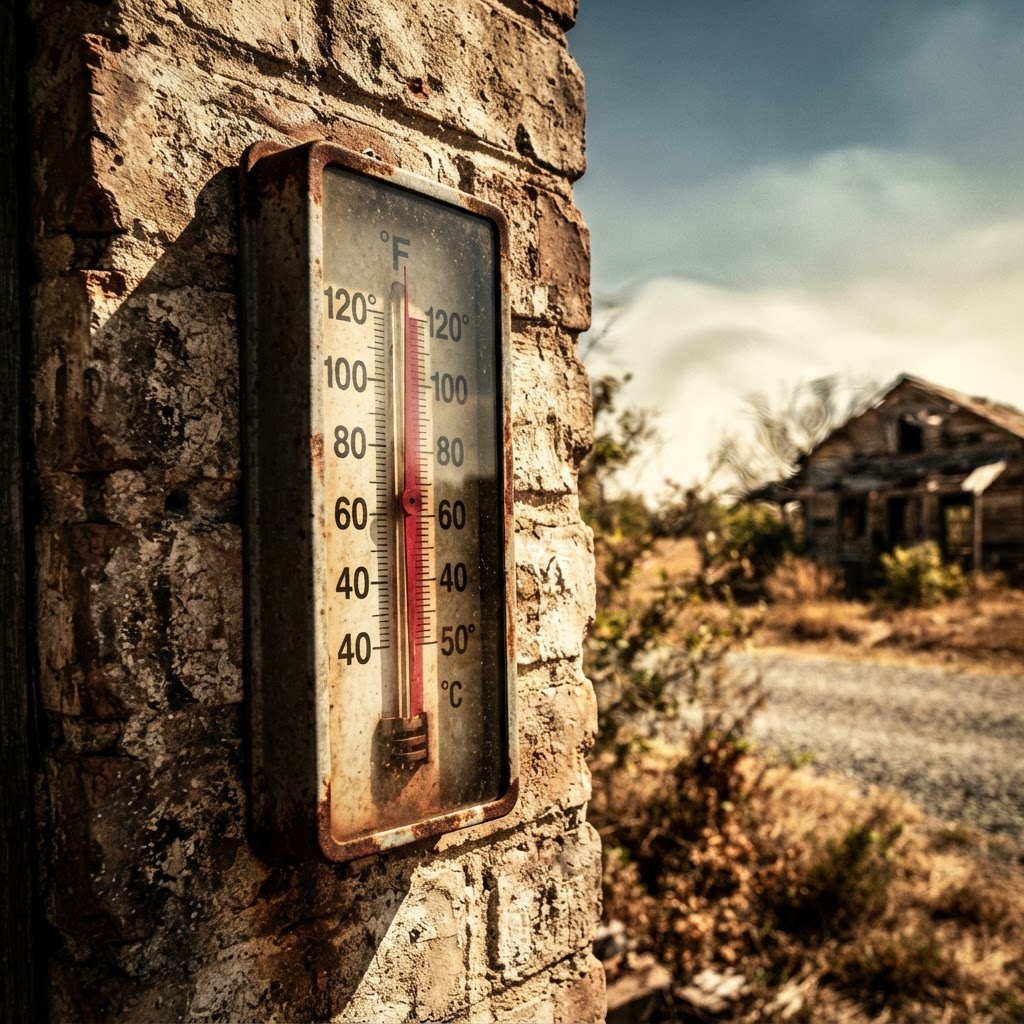Abstract editorial illustration for: Arkansas Heat Advisory Issued Through Sunday With Indices Nearing 110 Degrees