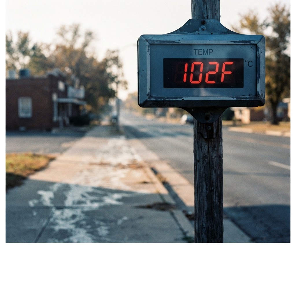 Abstract editorial illustration for: Wichita Faces Intense Heat Wave Lasting Through Next Week