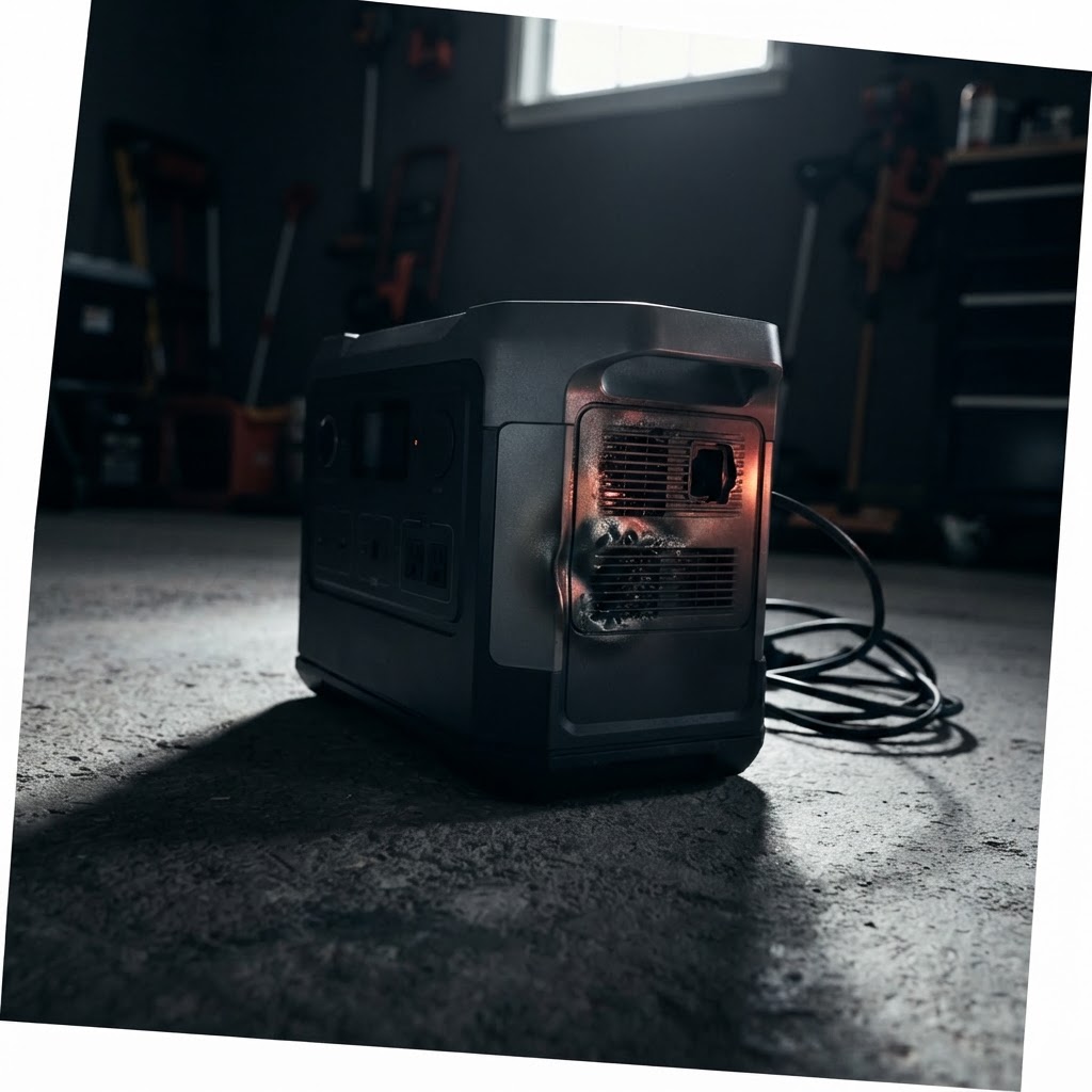 Abstract editorial illustration for: YETI 3000X Power Stations Recalled Due to Fire, Burn Hazard