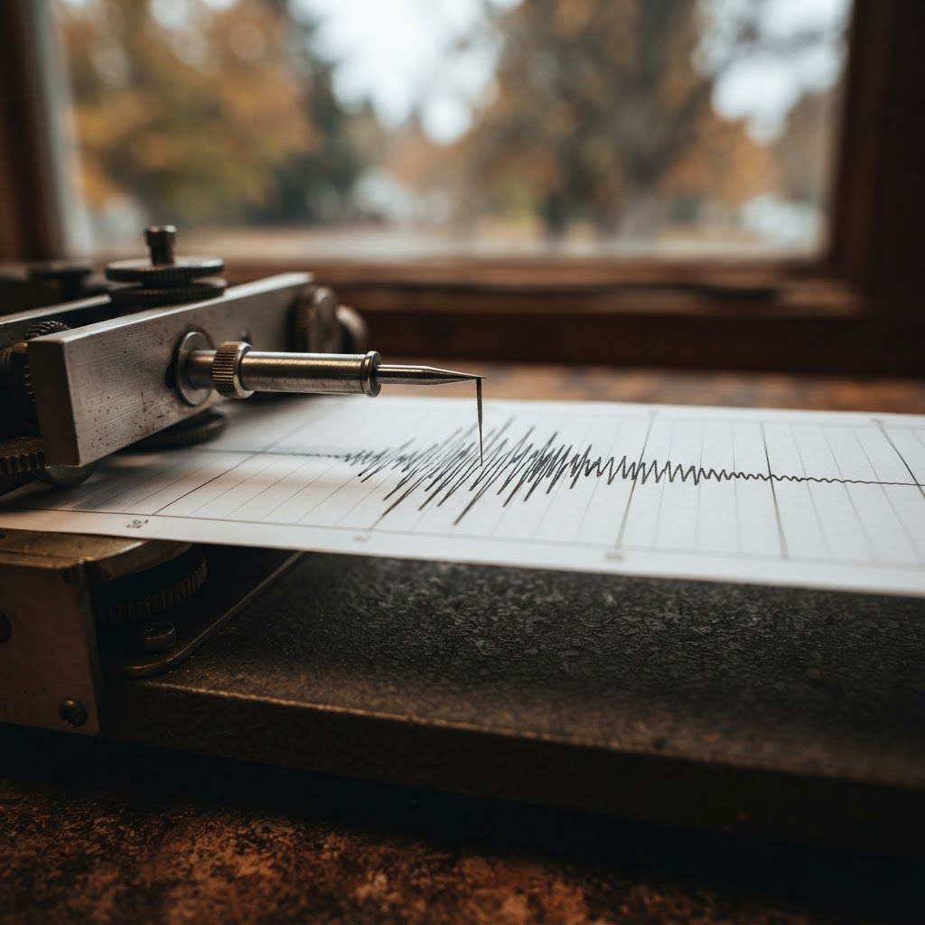 Abstract editorial illustration for: 3.7-Magnitude Earthquake Recorded East of Castle Rock