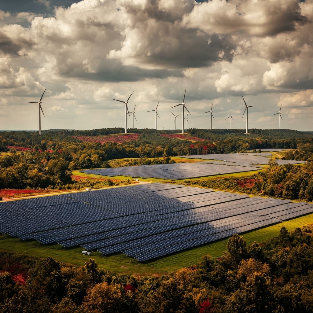 Abstract editorial illustration for: Super PAC Targeting Conservatives Against Clean Energy Touts Fifth Republican Primary Win