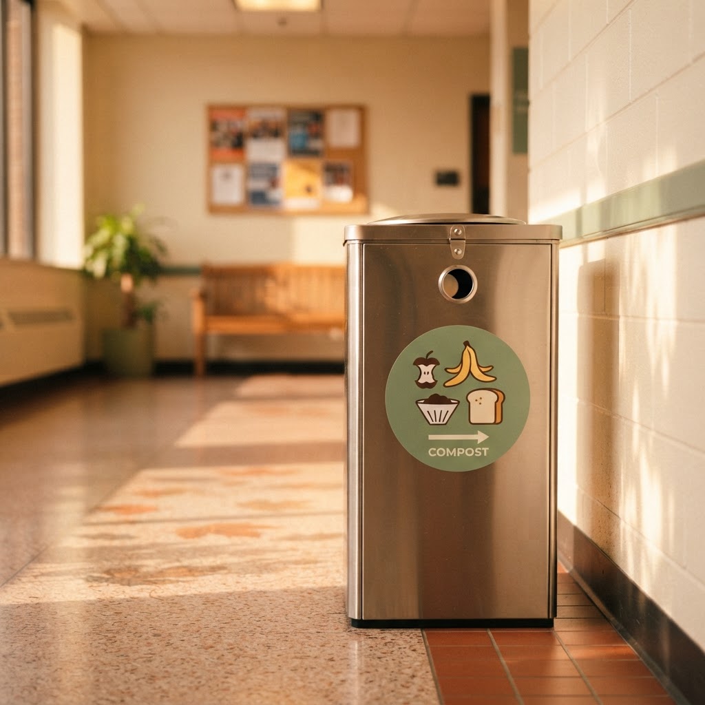 Abstract editorial illustration for: iSEE launches composting program