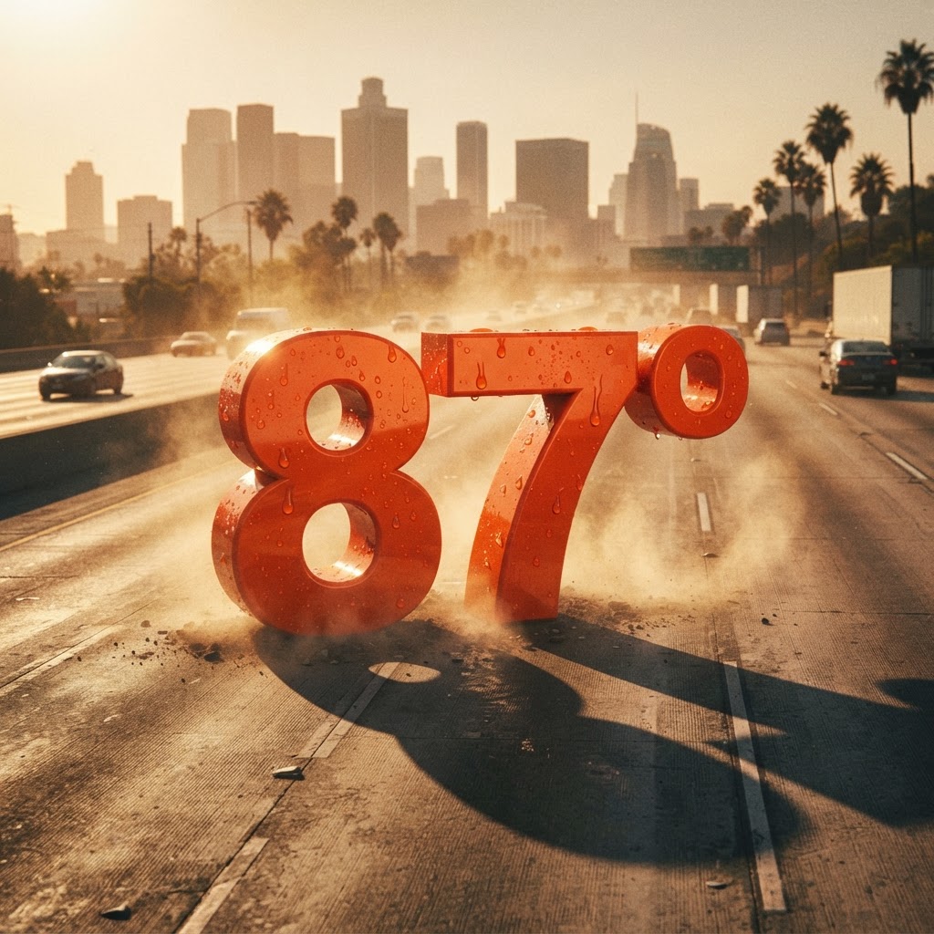 Weather title card: Los Angeles, CA Weather: Warming Trend to 87° for Labor Day Sept. 7