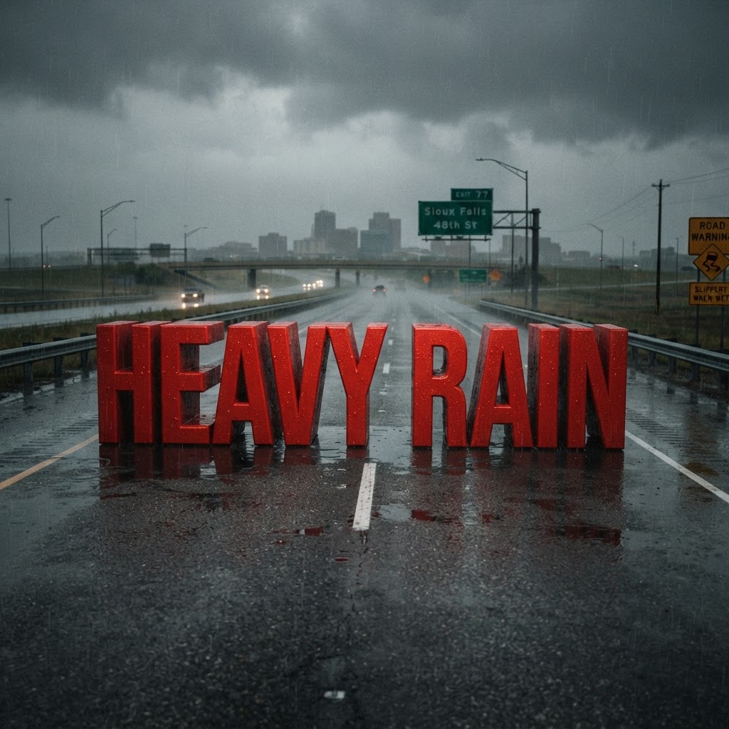Weather title card: Sioux Falls, SD Weather: Gradual Heat Relief for Labor Day Sept. 7
