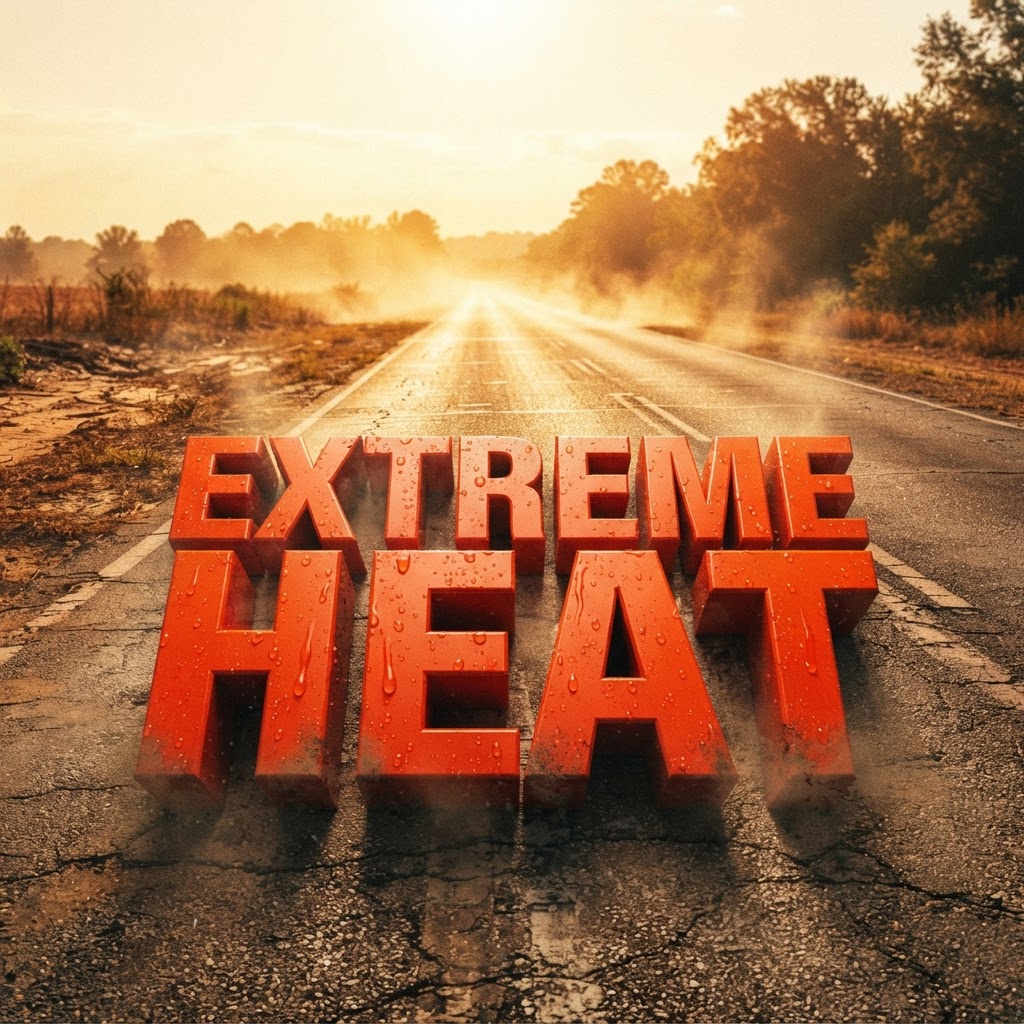 Weather title card: Peachtree City, GA Weather: Relief from 96° Heat by Tuesday Sept 8