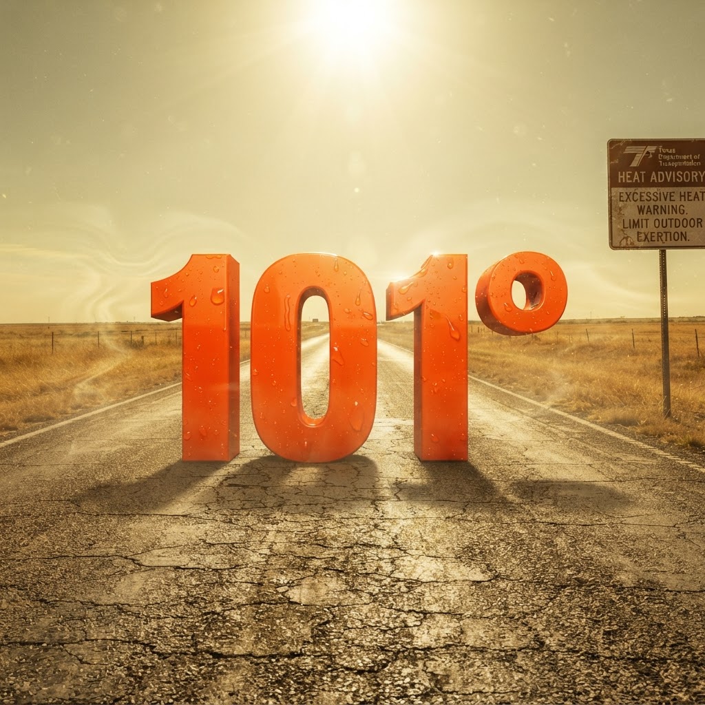 Weather title card: Fort Worth, TX Weather: 101° Labor Day Peak across Central Texas