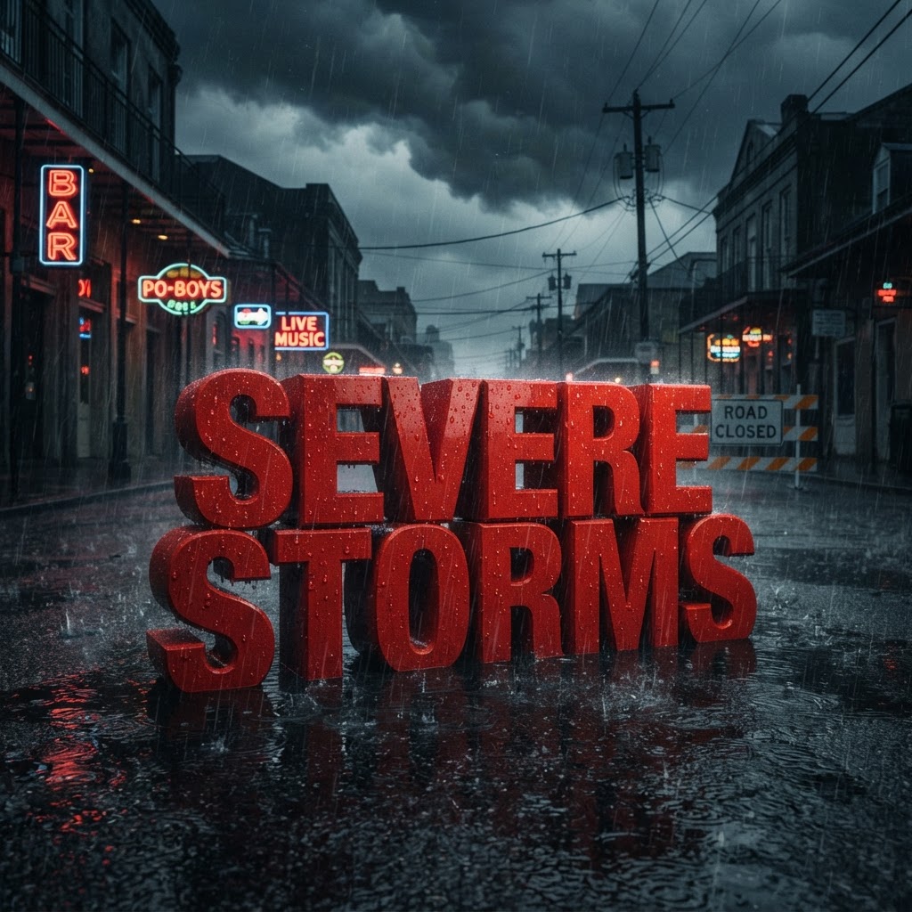 Weather title card: New Orleans, LA Weather: Storms Likely to Return by Tuesday in Louisiana