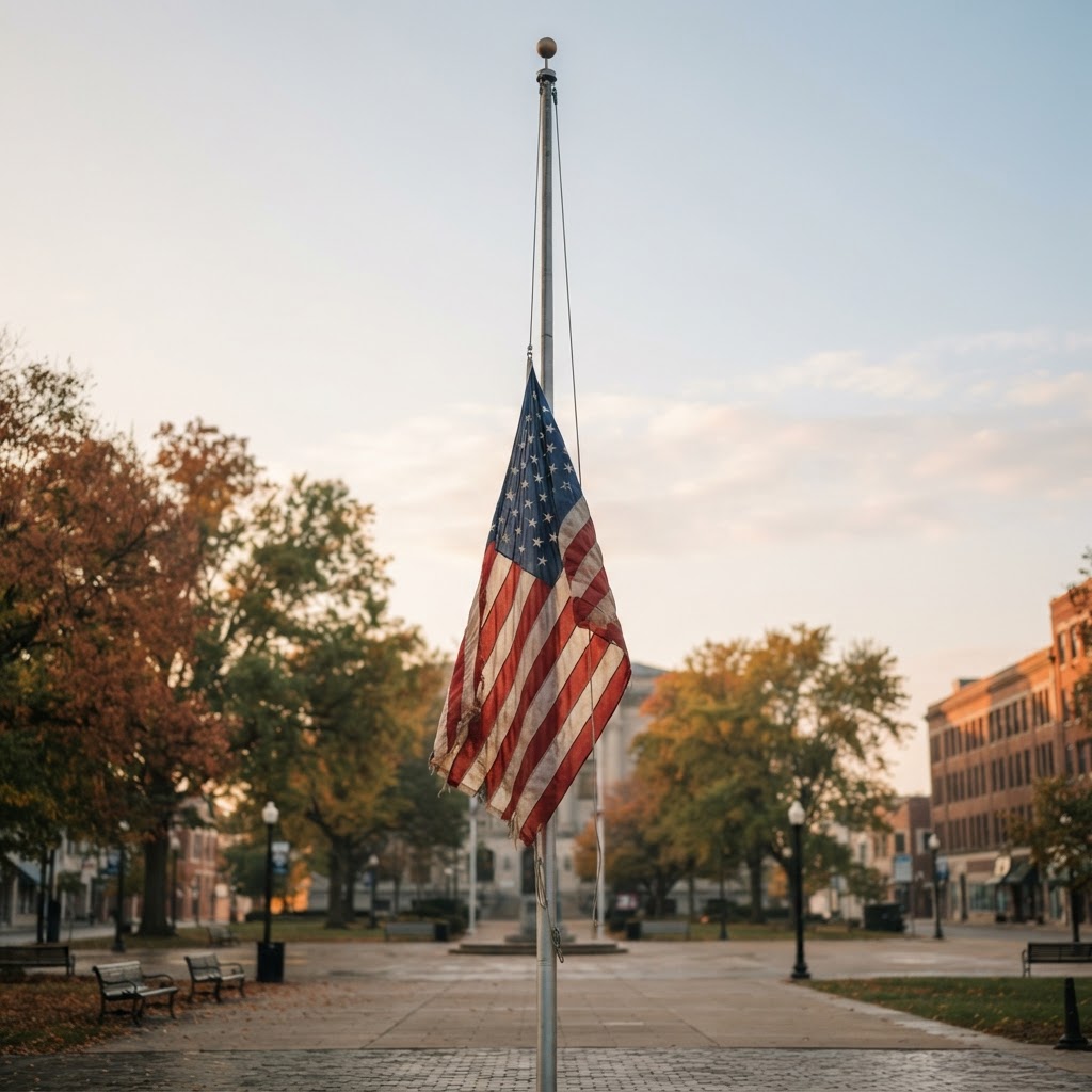 Abstract editorial illustration for: Joliet To Host September 11 Memorial Ceremony This September