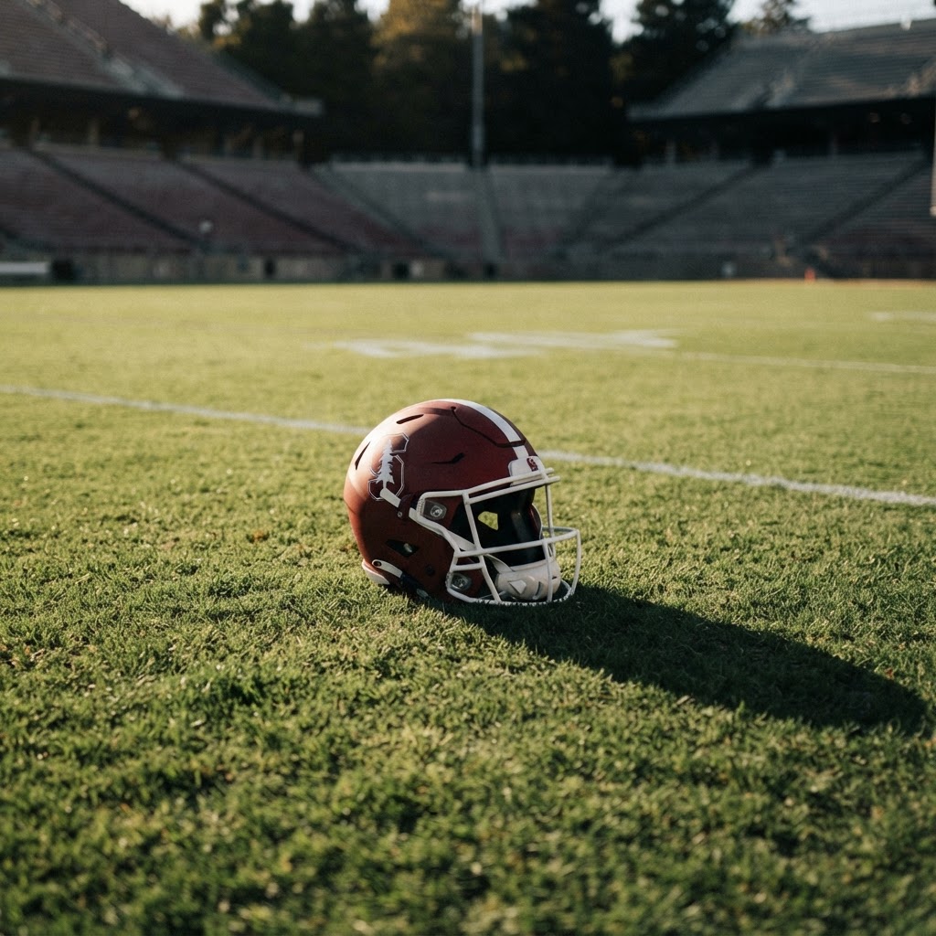 Abstract editorial illustration for: New-look Stanford football kicks off season with thrilling win