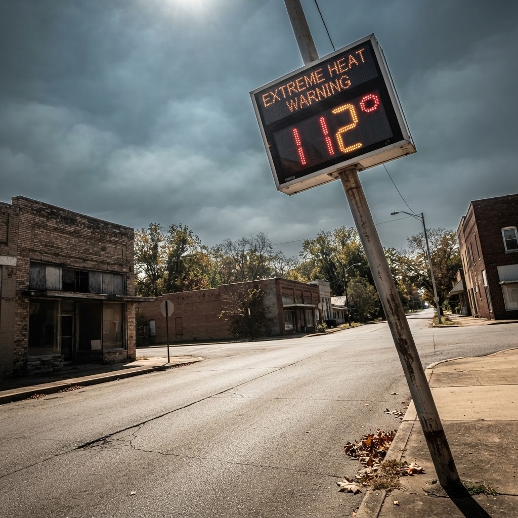 Abstract editorial illustration for: Paducah Region Faces Extreme Heat Warning Through Saturday with Indices Reaching 112 Degrees