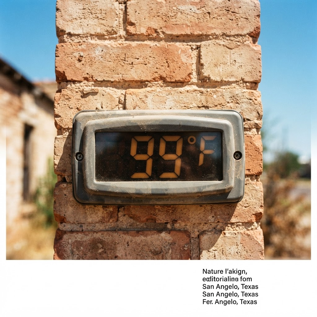 Abstract editorial illustration for: San Angelo, TX Weather: Sustained 99-Degree Heat Lasts Through Wednesday