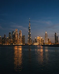 Dubai, United Arab Emirates at golden hour