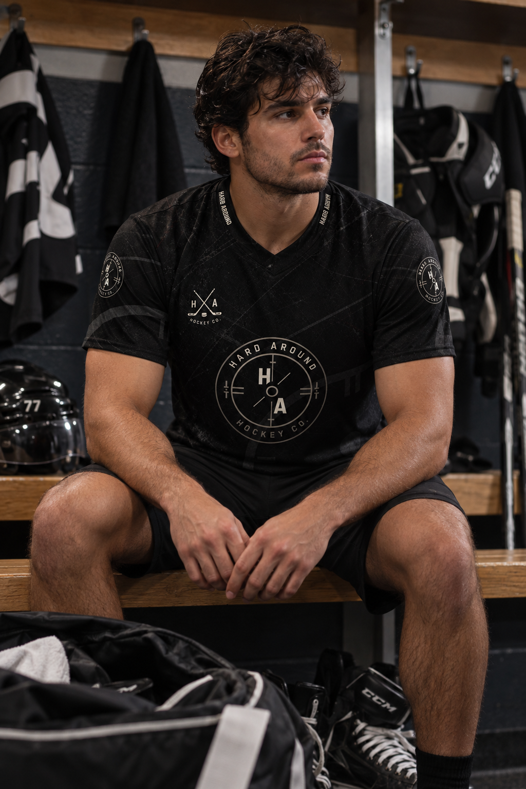 Hard Around Recycled Black sports top