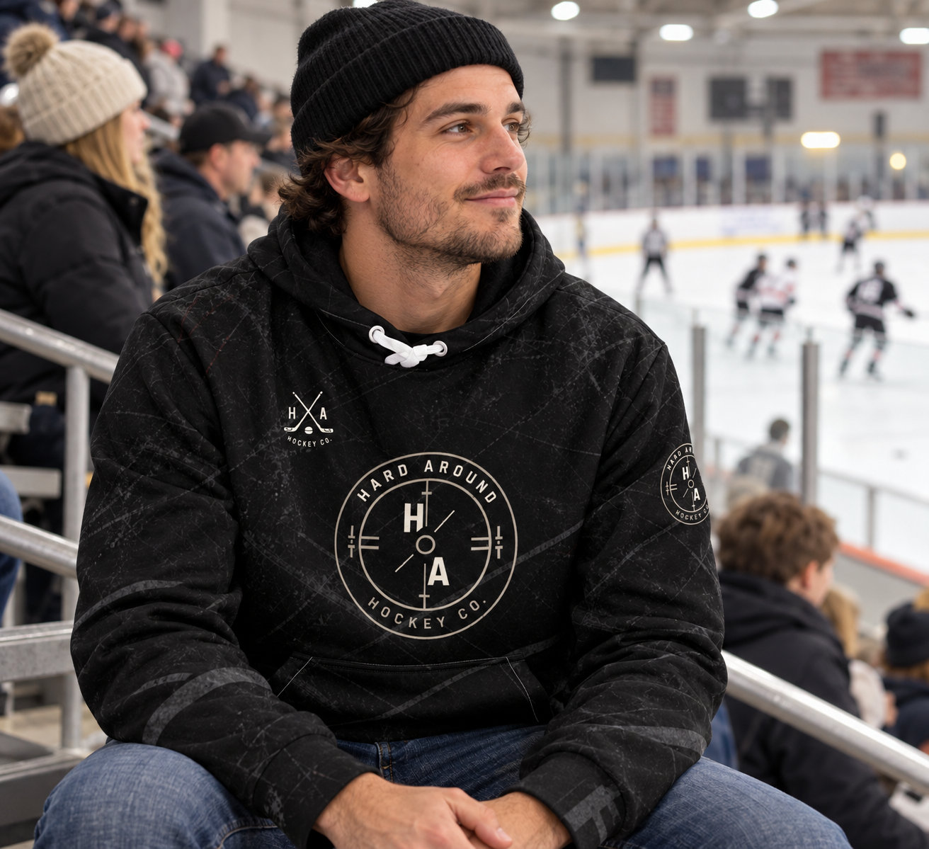 Hard Around all over print hoodie
