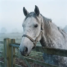 Dapple grey in the dawn mist.