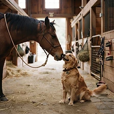 Barn dog and his best friend.