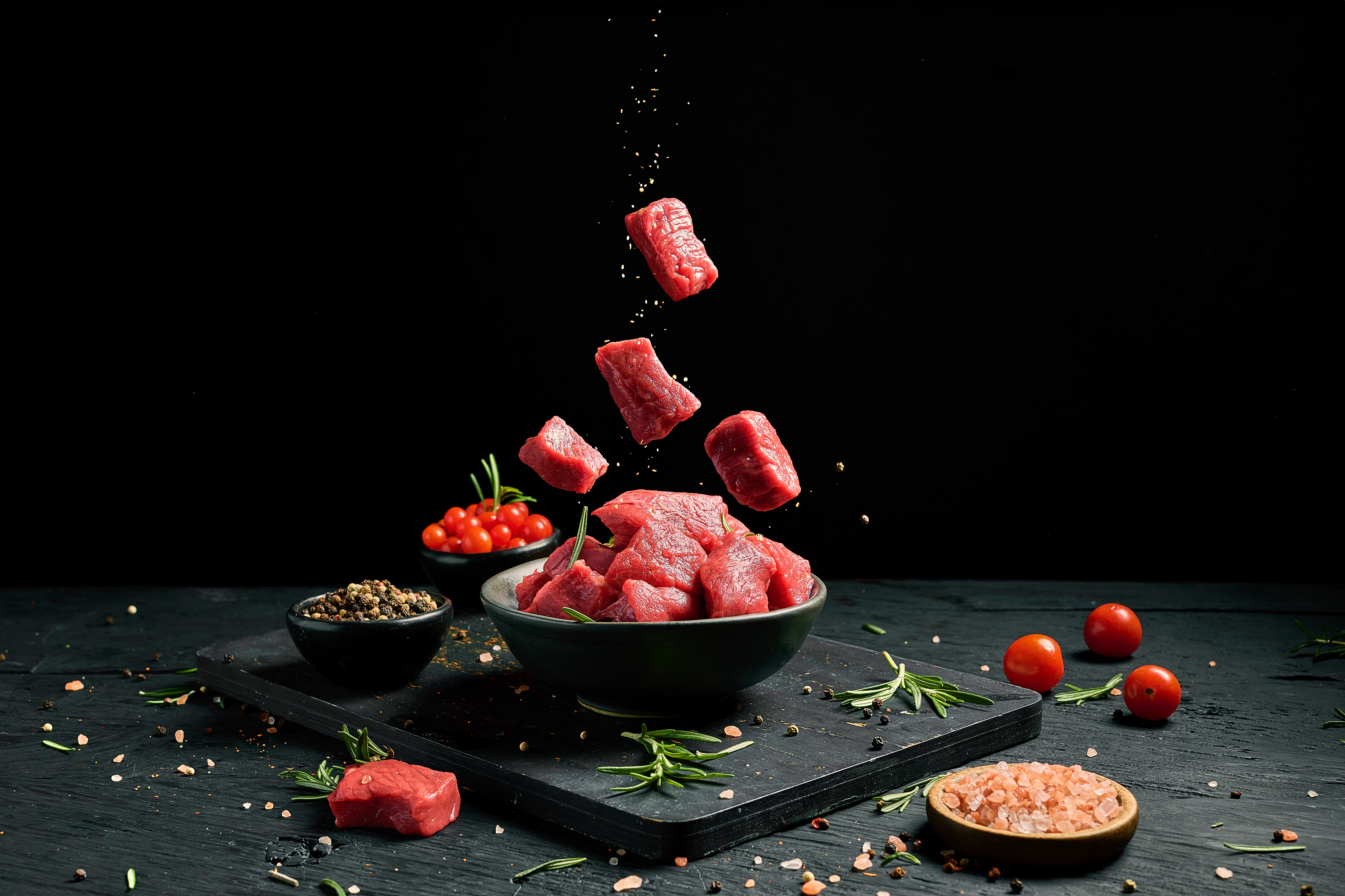 Carne en cubos