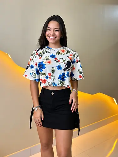 Short-Saia Cargo Urban em Linho