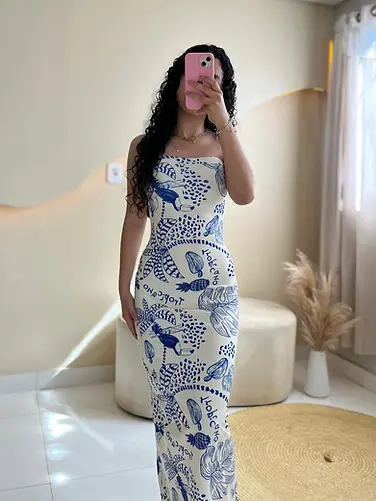 Vestido Aura Longo Tomara que Caia