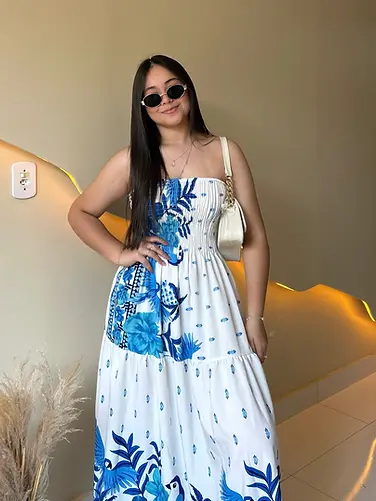 Vestido Longo Tomara que Caia