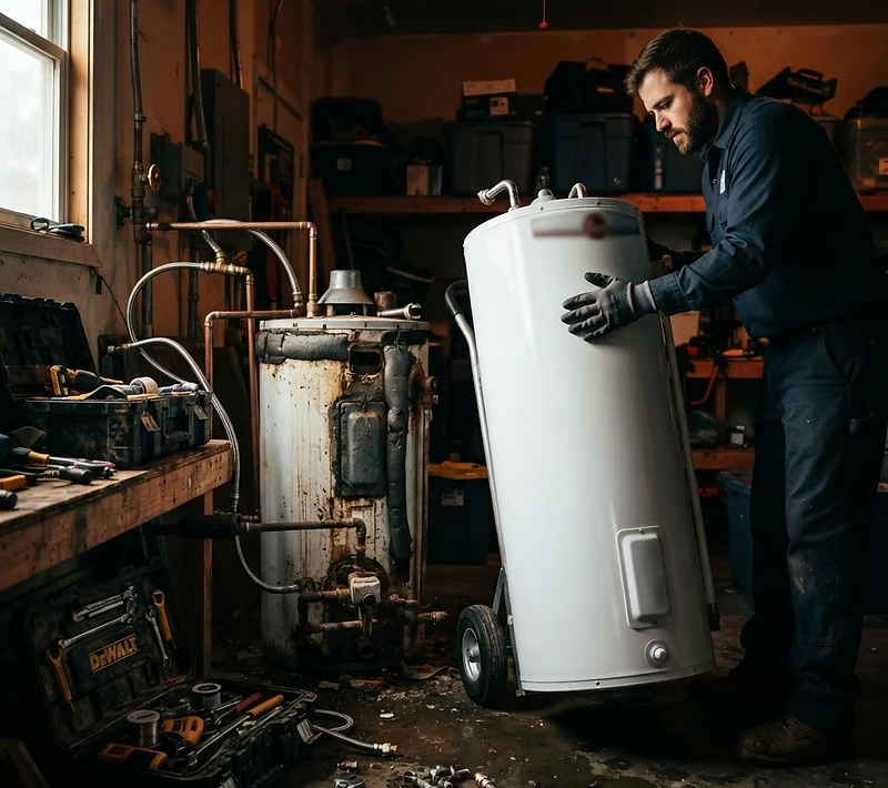Hot Water Daddys swapping out a residential water heater