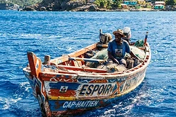 Boat on the Haitian coast