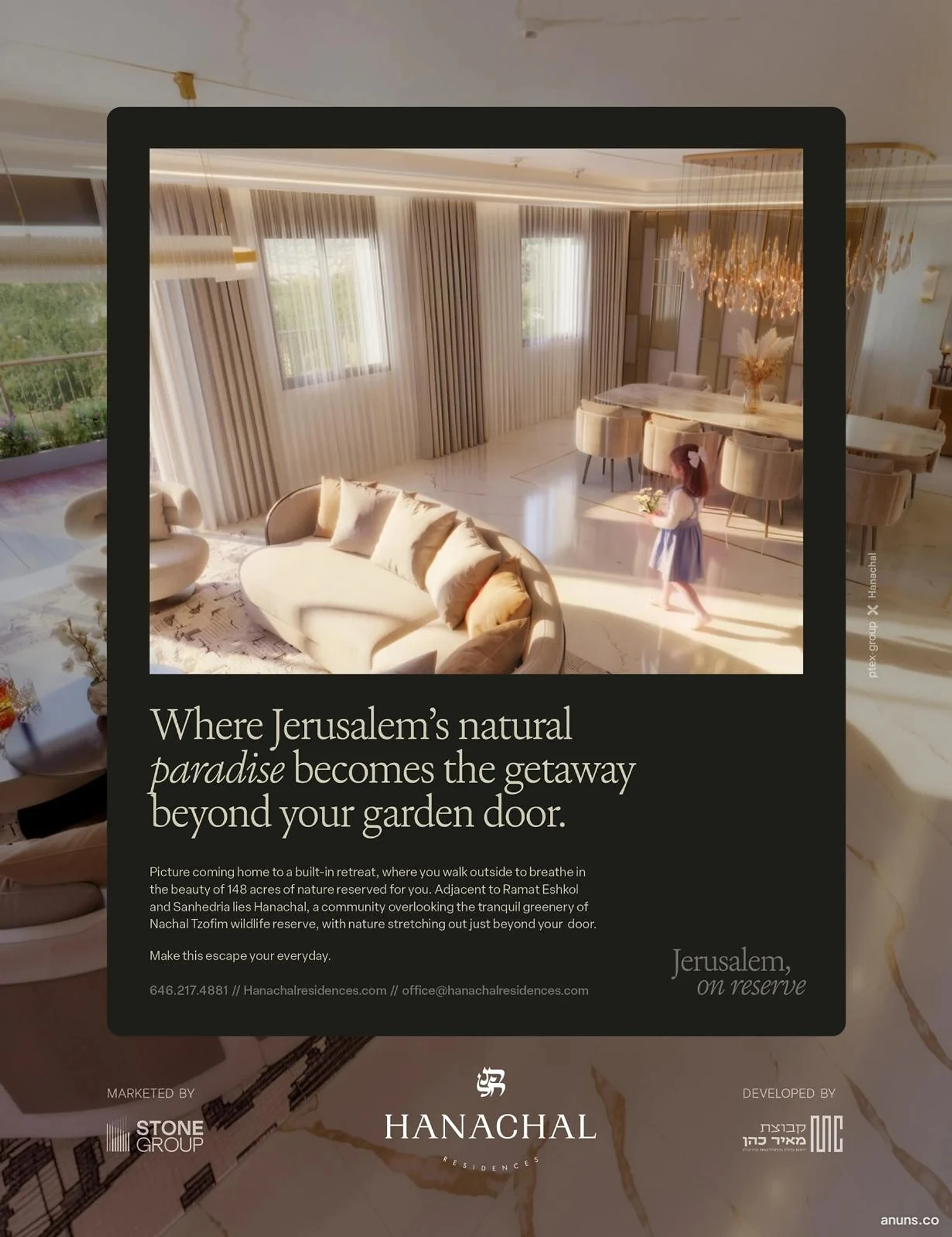 Where Jerusalem’s natural paradise becomes the getaway beyond your garden door.